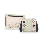 TACKY DESIGN Green & Cream Nintendo Switch Skin Wrap | Cherry Blossom 3M Vinyl Full Cover - Tackydesign